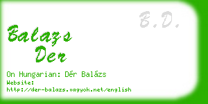 balazs der business card